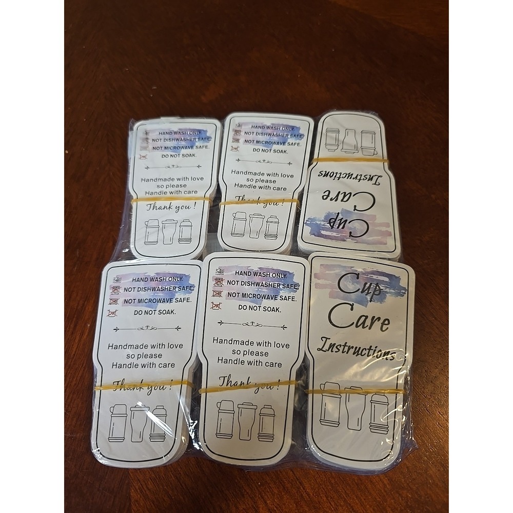 240Tumbler Care cards Cup Care Instructions Tumbler care and cleaning cards M...